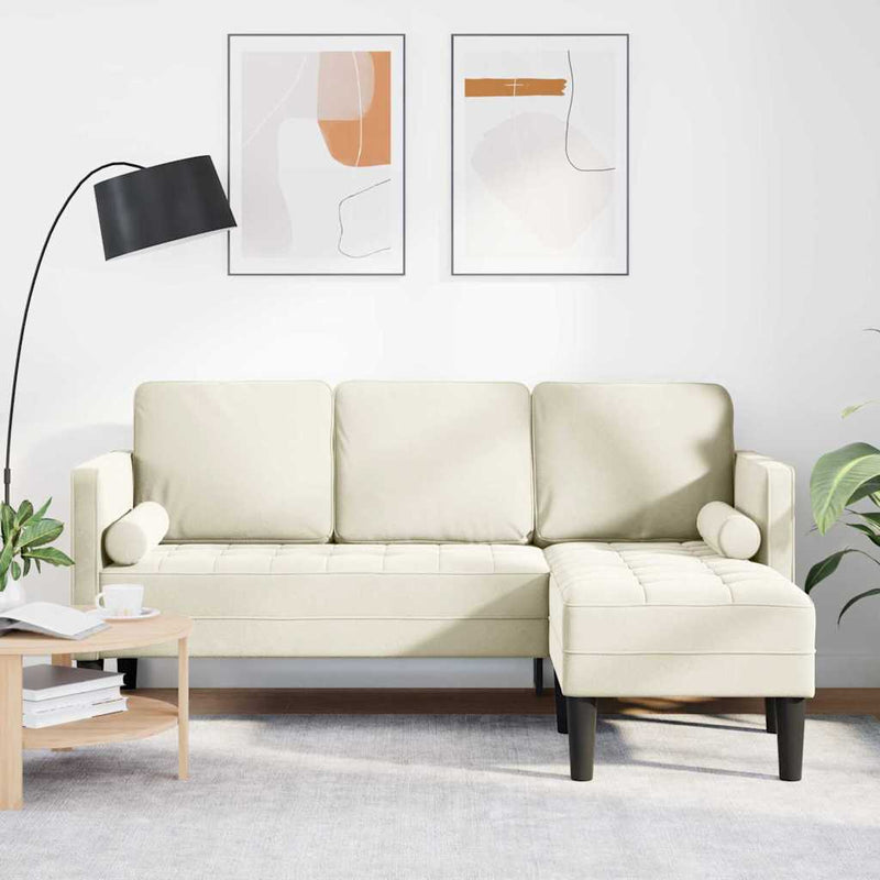 vidaXL Kanapé Szett Krém 173 x 131 x 67 cm Bársony