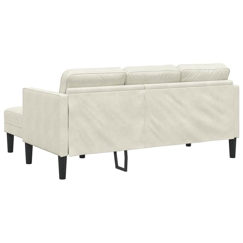 vidaXL Kanapé Szett Krém 173 x 131 x 67 cm Bársony