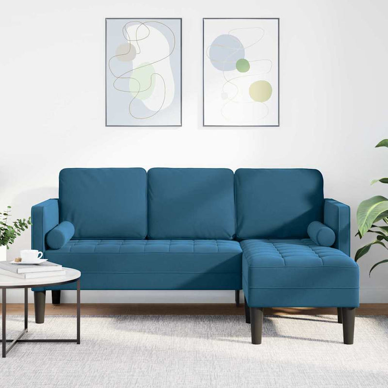 vidaXL Kanapé Szett Kék 173 x 131 x 67 cm Bársony