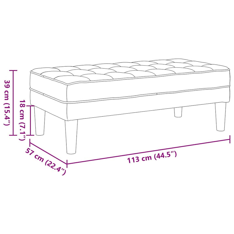 vidaXL pad Vászon 113 x 57 x 39 cm szövet