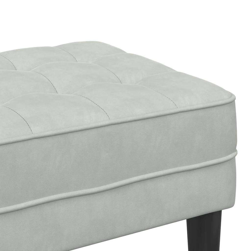 vidaXL Pad Világosszürke 113 x 57 x 39 cm Bársony