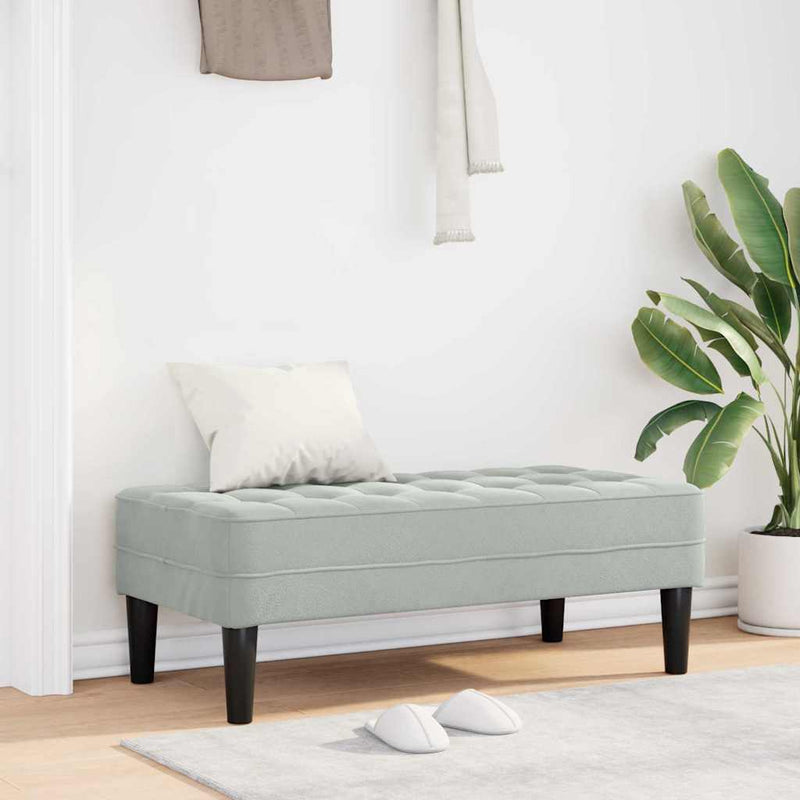 vidaXL Pad Világosszürke 113 x 57 x 39 cm Bársony