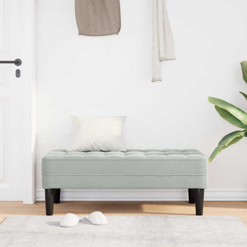 vidaXL Pad Világosszürke 113 x 57 x 39 cm Bársony