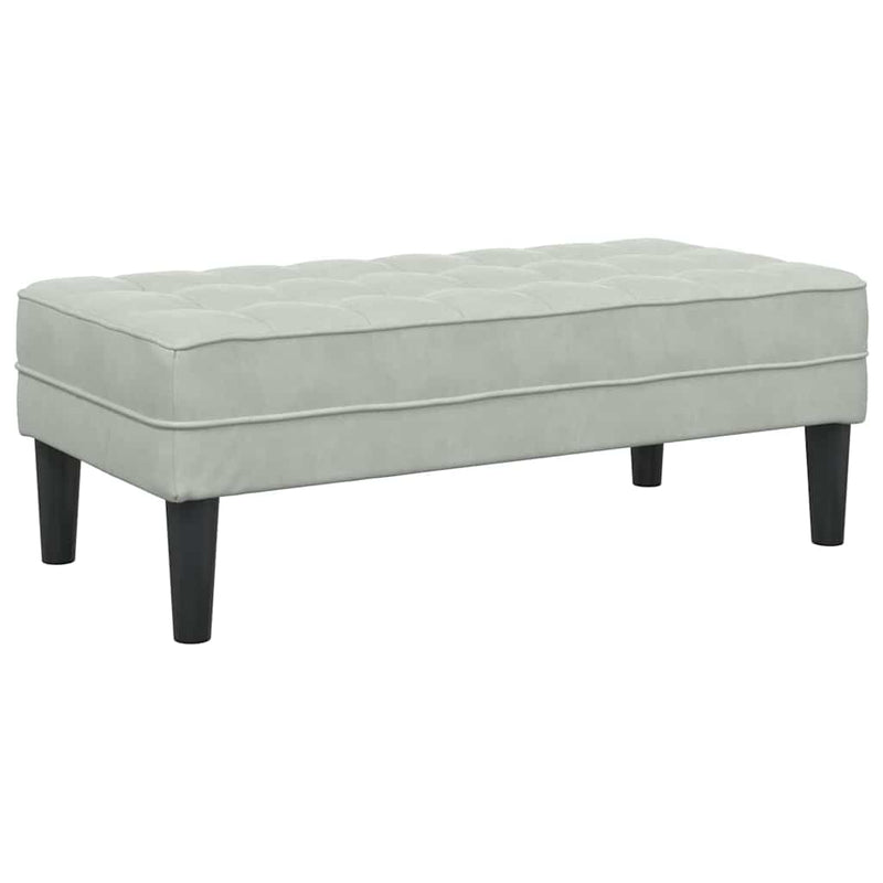 vidaXL Pad Világosszürke 113 x 57 x 39 cm Bársony