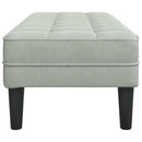 vidaXL pad párnával Világosszürke 113 x 57 x 39 cm Bársony