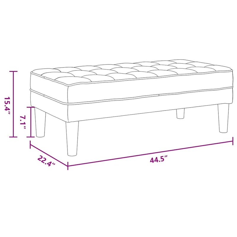 vidaXL Pad Sötétszürke 113 x 57 x 39 cm Bársony