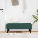 vidaXL pad párnával Sötétzöld 113 x 57 x 39 cm Bársony