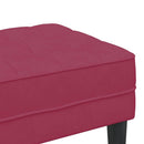 vidaXL pad párnával Bordó 113 x 57 x 39 cm Bársony