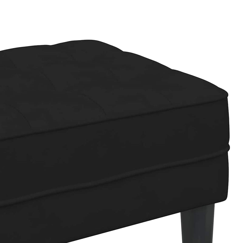 vidaXL Pad Fekete 113 x 57 x 39 cm Bársony