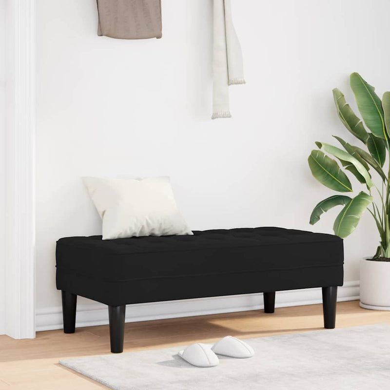 vidaXL Pad Fekete 113 x 57 x 39 cm Bársony