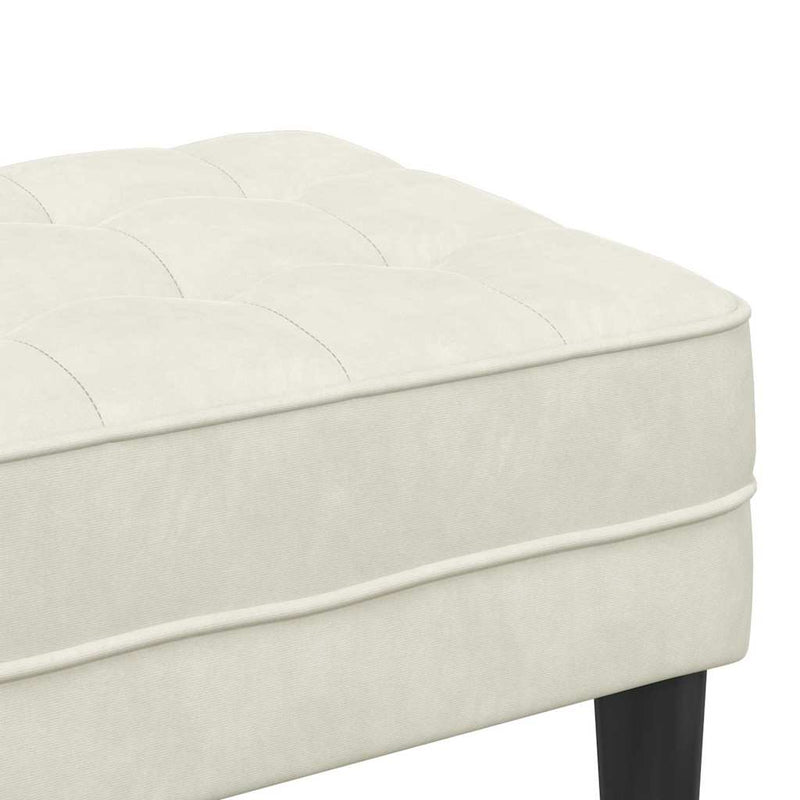 vidaXL Pad Krém 113 x 57 x 39 cm Bársony