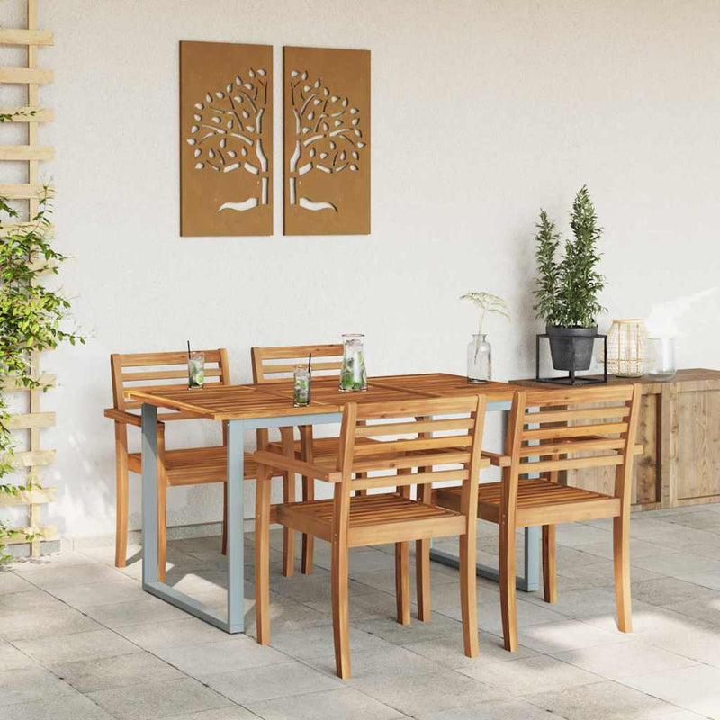 vidaXL Kerti Étkezőasztal Szürke 140 x 80 x 75 cm
