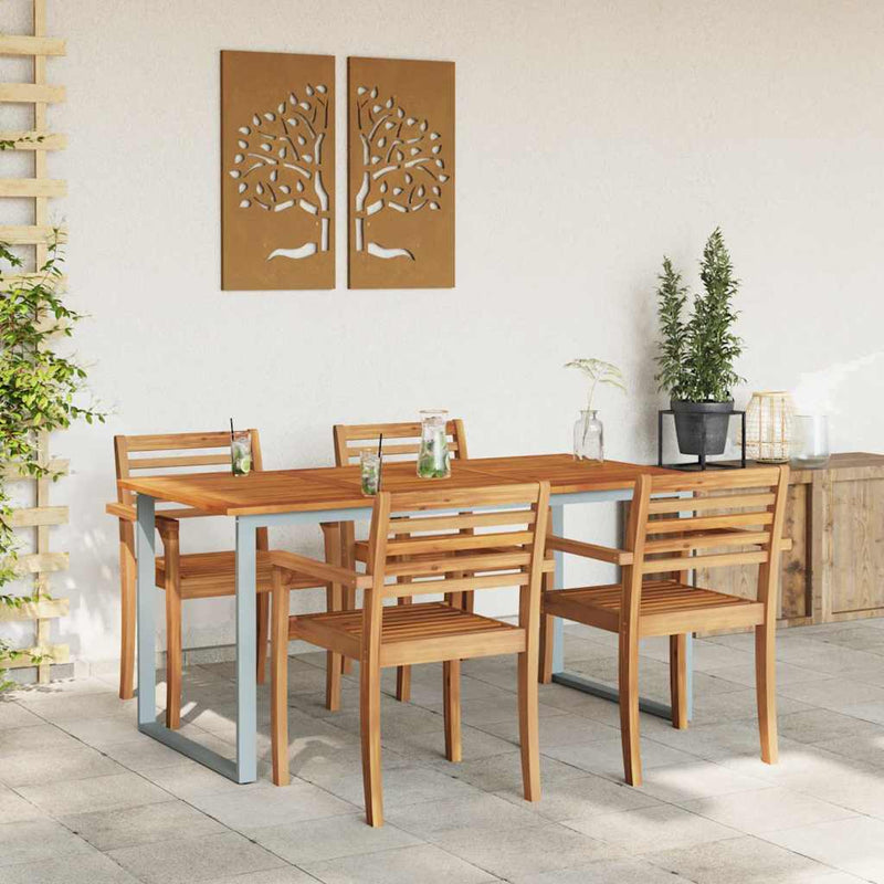 vidaXL Kerti Étkezőasztal Szürke 160 x 80 x 75 cm