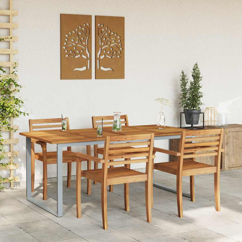 vidaXL Kerti Étkezőasztal Szürke 180 x 90 x 75 cm