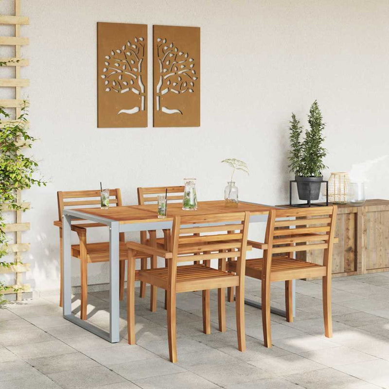 vidaXL Kerti Étkezőasztal Szürke 140 x 80 x 75 cm