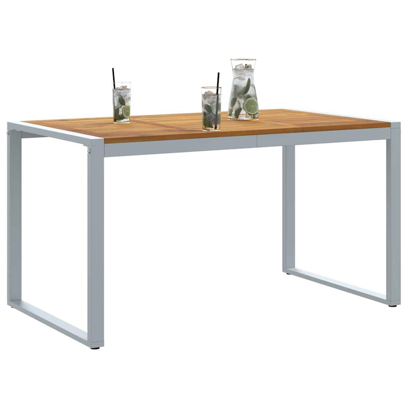 vidaXL Kerti Étkezőasztal Szürke 140 x 80 x 75 cm
