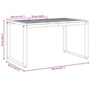vidaXL Kerti Étkezőasztal Szürke 140 x 80 x 75 cm