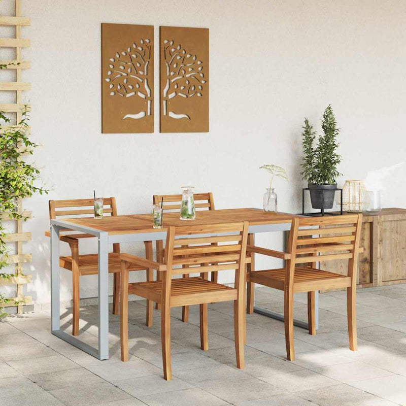vidaXL Kerti Étkezőasztal Szürke 160 x 80 x 75 cm