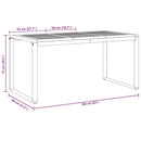 vidaXL Kerti Étkezőasztal Szürke 160 x 80 x 75 cm