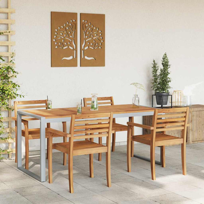 vidaXL Kerti Étkezőasztal Szürke 180 x 90 x 75 cm
