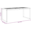 vidaXL Kerti Étkezőasztal Szürke 180 x 90 x 75 cm