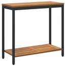 vidaXL Kültéri Asztal tárolóval Természetes és fekete 80 x 35 x 75 cm