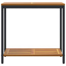 vidaXL Kültéri Asztal tárolóval Természetes és fekete 80 x 35 x 75 cm