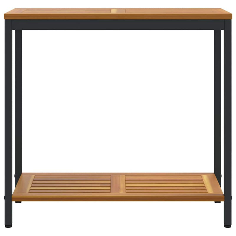 vidaXL Kültéri Asztal tárolóval Természetes és fekete 80 x 35 x 75 cm