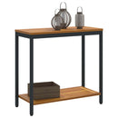 vidaXL Kültéri Asztal tárolóval Természetes és fekete 80 x 35 x 75 cm