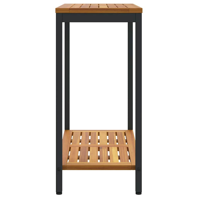 vidaXL Kültéri Asztal tárolóval Természetes és fekete 80 x 35 x 75 cm