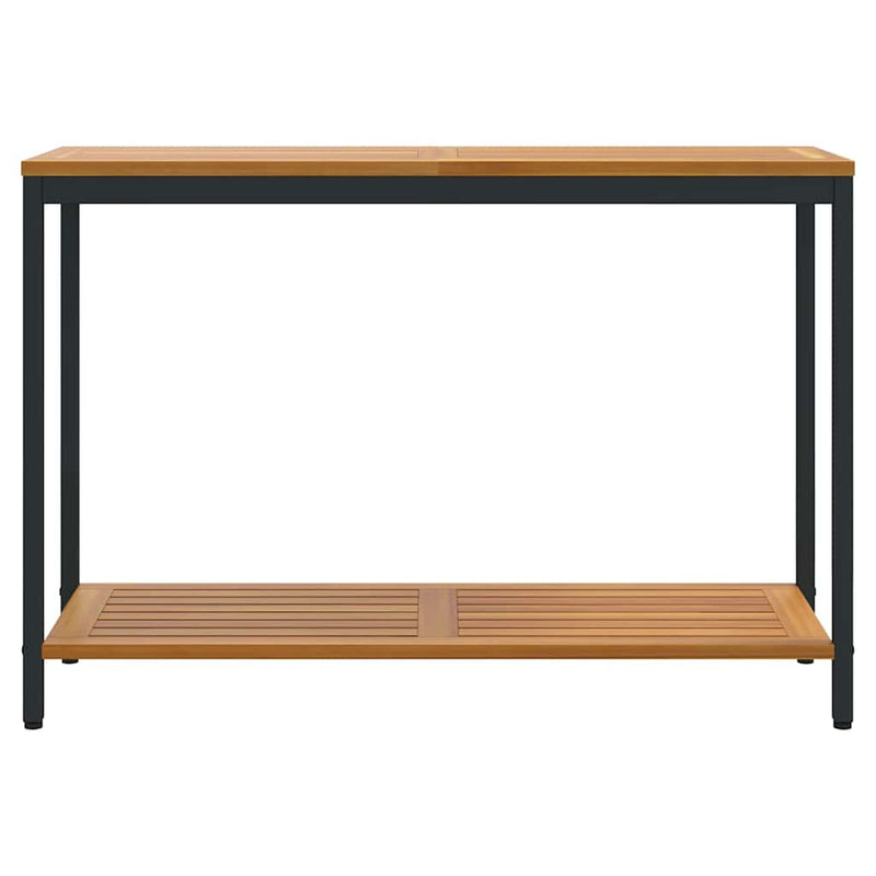 vidaXL Kültéri Asztal tárolóval Természetes és fekete 110 x 35 x 75 cm