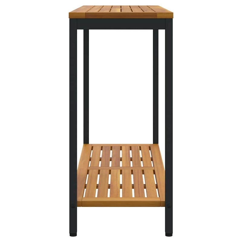 vidaXL Kültéri Asztal tárolóval Természetes és fekete 110 x 35 x 75 cm