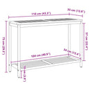 vidaXL Kültéri Asztal tárolóval Természetes és fekete 110 x 35 x 75 cm