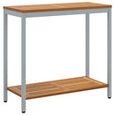 vidaXL Kültéri Asztal tárolóval Természetes és Szürke 80 x 35 x 75 cm