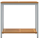 vidaXL Kültéri Asztal tárolóval Természetes és Szürke 80 x 35 x 75 cm