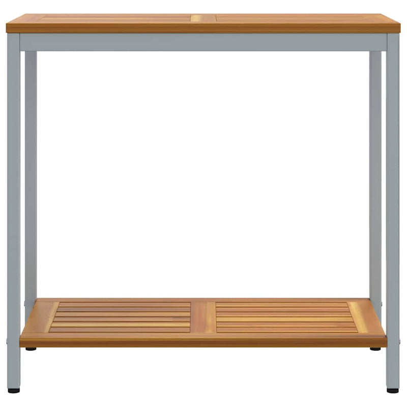 vidaXL Kültéri Asztal tárolóval Természetes és Szürke 80 x 35 x 75 cm