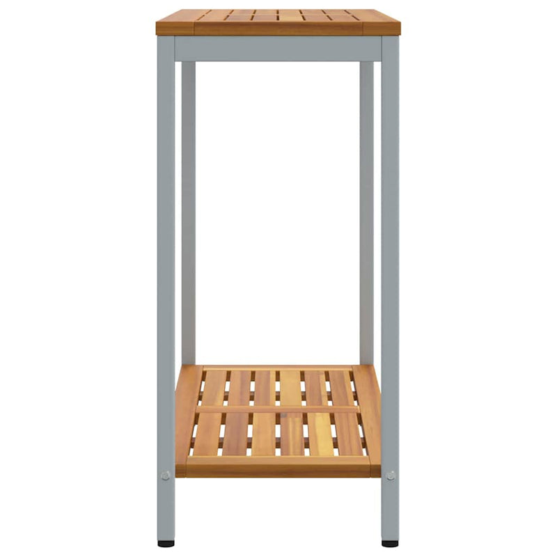 vidaXL Kültéri Asztal tárolóval Természetes és Szürke 80 x 35 x 75 cm
