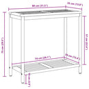 vidaXL Kültéri Asztal tárolóval Természetes és Szürke 80 x 35 x 75 cm