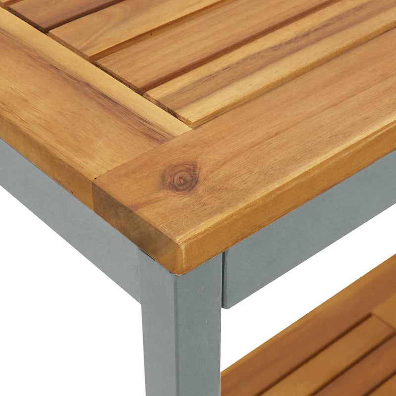 vidaXL Kültéri Asztal tárolóval Természetes és Szürke 110 x 35 x 75 cm