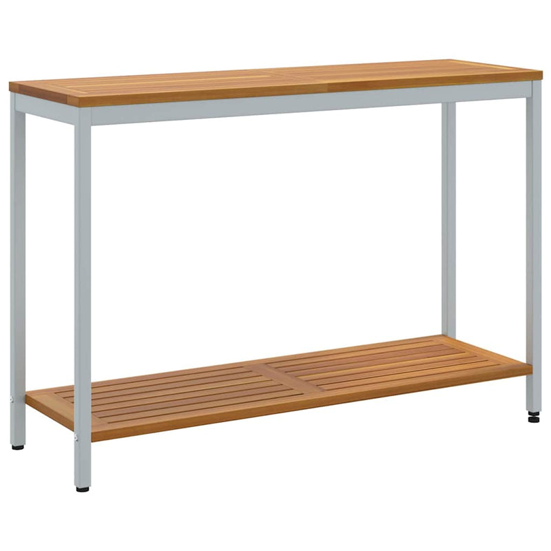 vidaXL Kültéri Asztal tárolóval Természetes és Szürke 110 x 35 x 75 cm