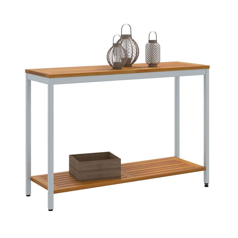 vidaXL Kültéri Asztal tárolóval Természetes és Szürke 110 x 35 x 75 cm