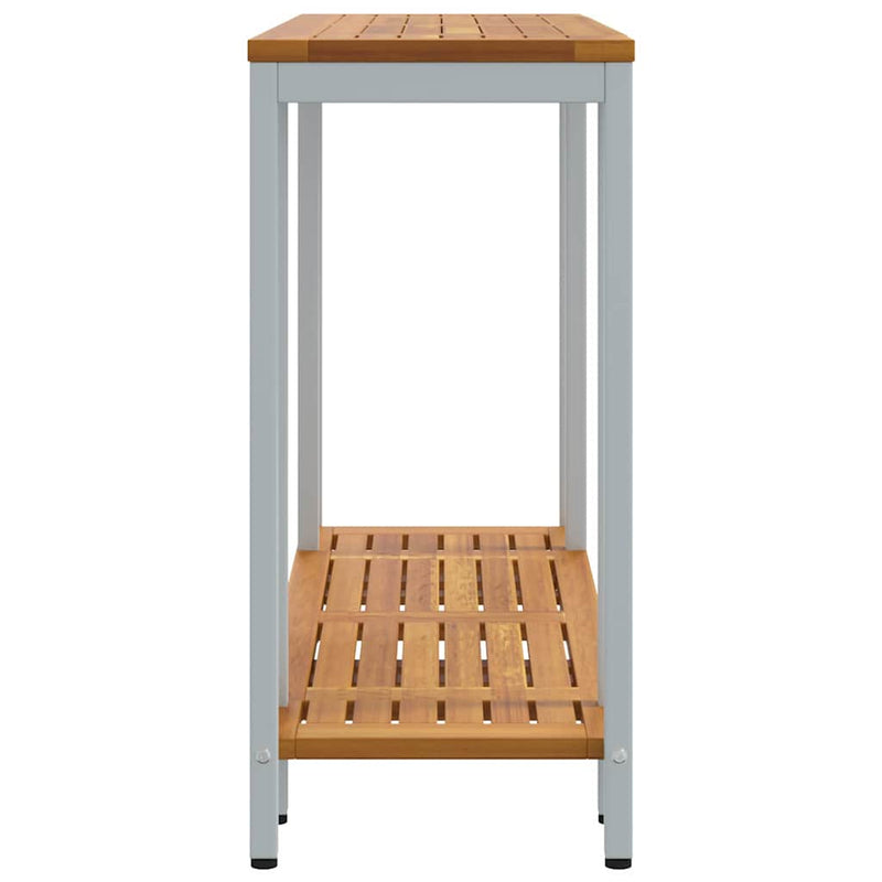 vidaXL Kültéri Asztal tárolóval Természetes és Szürke 110 x 35 x 75 cm