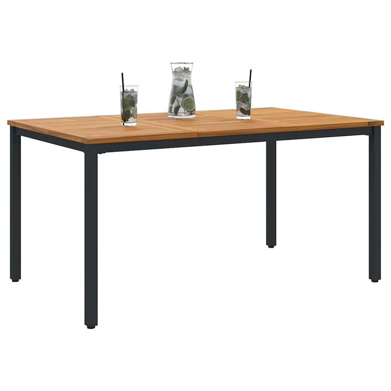 vidaXL Kültéri asztalok Természetes és fekete 150 x 90 x 75 cm