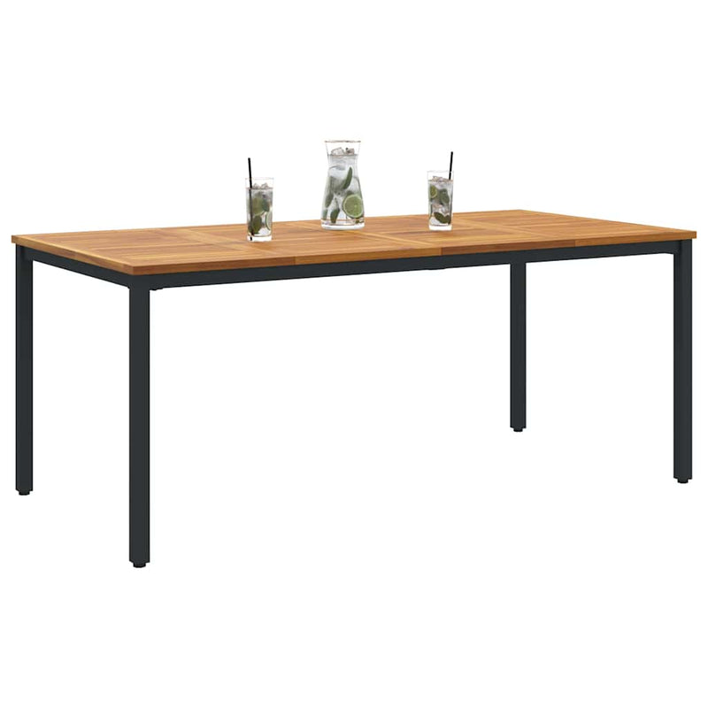 vidaXL Kültéri asztalok Természetes és fekete 180 x 90 x 75 cm