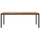 vidaXL Kültéri asztalok Természetes és fekete 200 x 90 x 75 cm