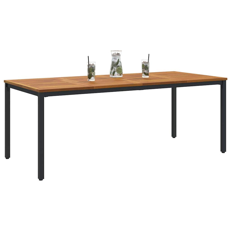 vidaXL Kültéri asztalok Természetes és fekete 200 x 90 x 75 cm