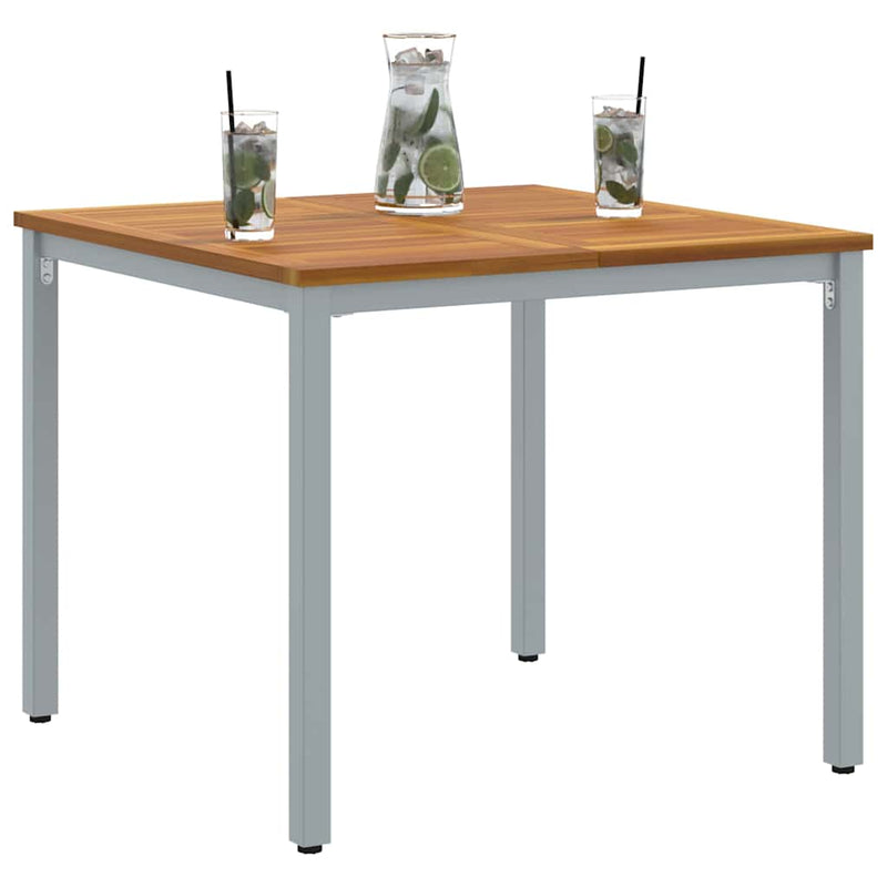 vidaXL Kültéri asztalok Természetes és Szürke 90 x 90 x 75 cm