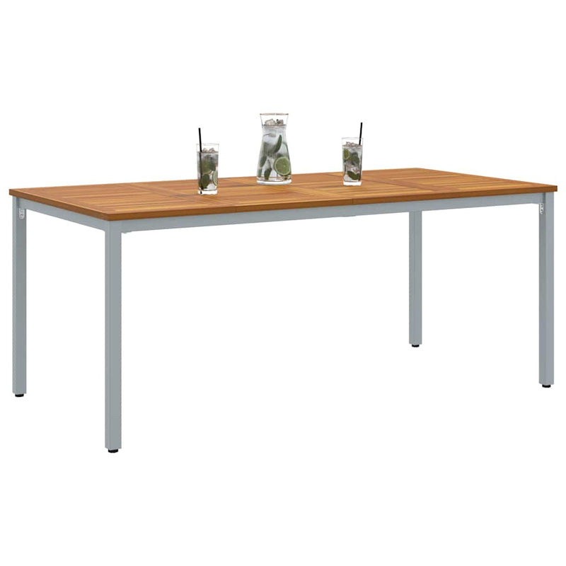 vidaXL Kültéri asztalok Természetes és Szürke 180 x 90 x 75 cm