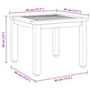 vidaXL Kültéri asztalok Természetes és fekete 45 x 45 x 38 cm