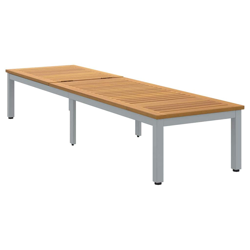 vidaXL Napozóágy 1-személy Szürke 200 x 55 x 35cm Tömör akácfa
